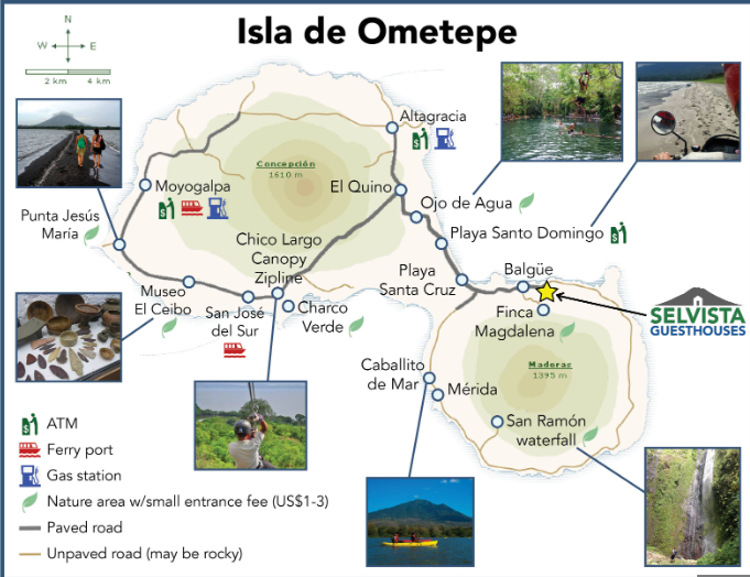 Les routes d'Ometepe